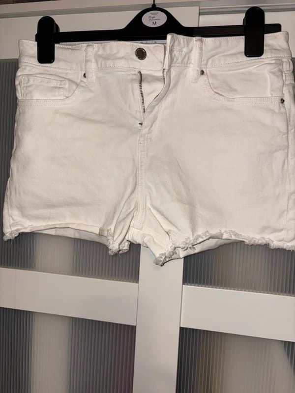 F&F F&f white denim shorts size 12