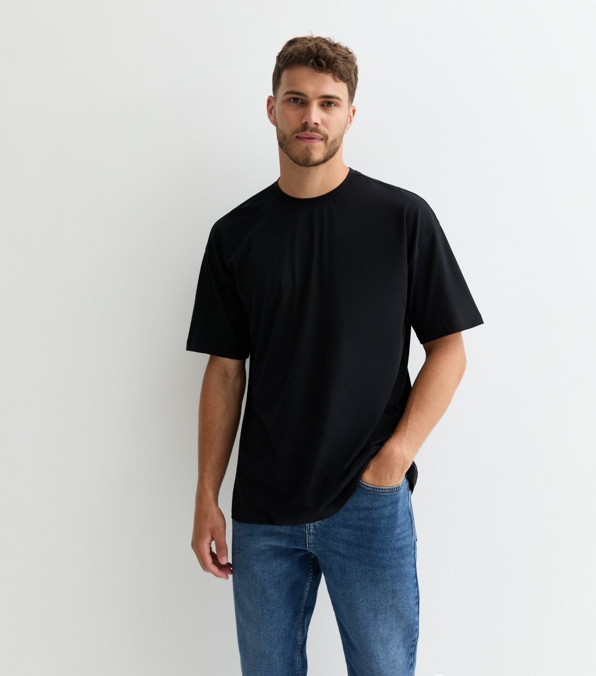 New Look Men's 2 Pack Black Oversized T-Shirts New Look - 2