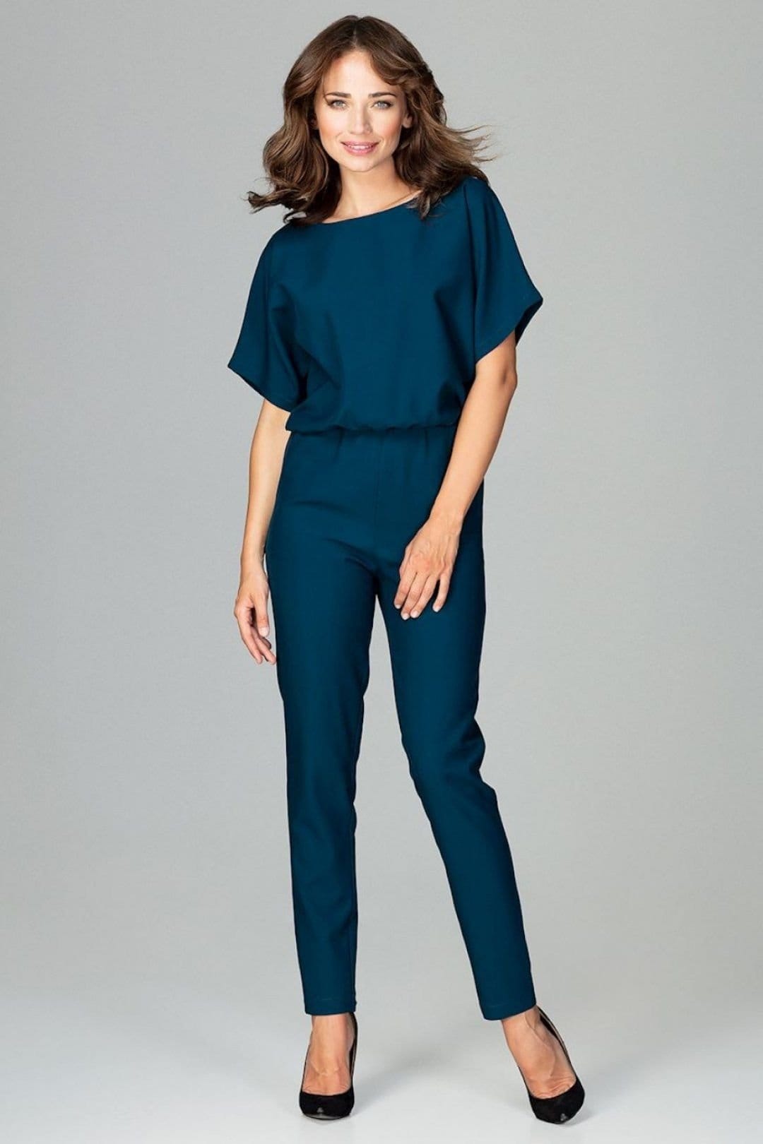 Love Lace Love Lace Women's Classic Kimono Sleeve Zip Overalls in Blue - 4