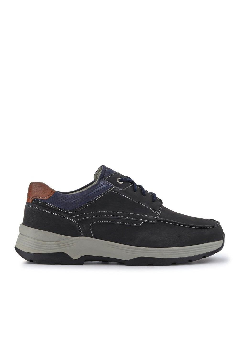 Easyfit Easyfit Men's Extra-Wide Leather Casual Shoes in Navy - 2