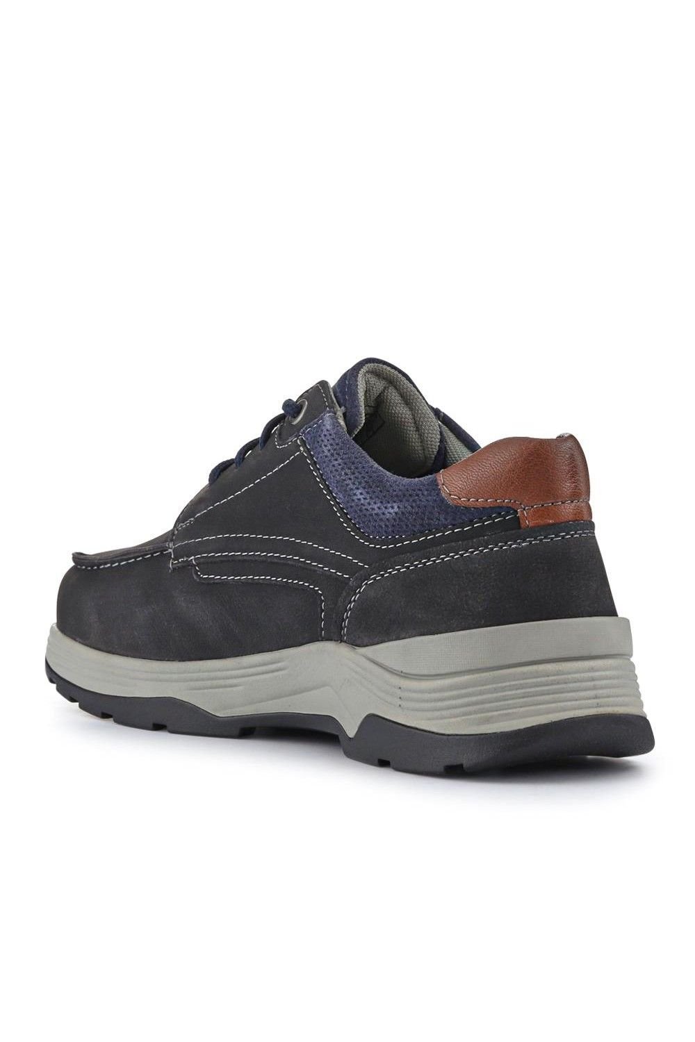 Easyfit Easyfit Men's Extra-Wide Leather Casual Shoes in Navy - 3