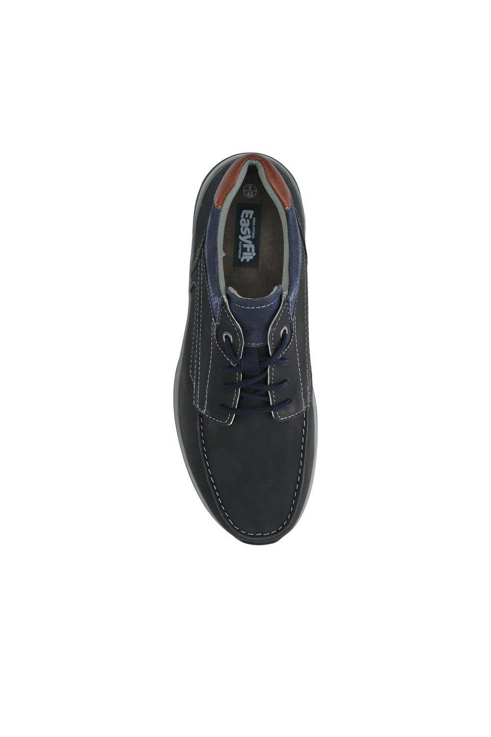 Easyfit Easyfit Men's Extra-Wide Leather Casual Shoes in Navy - 4