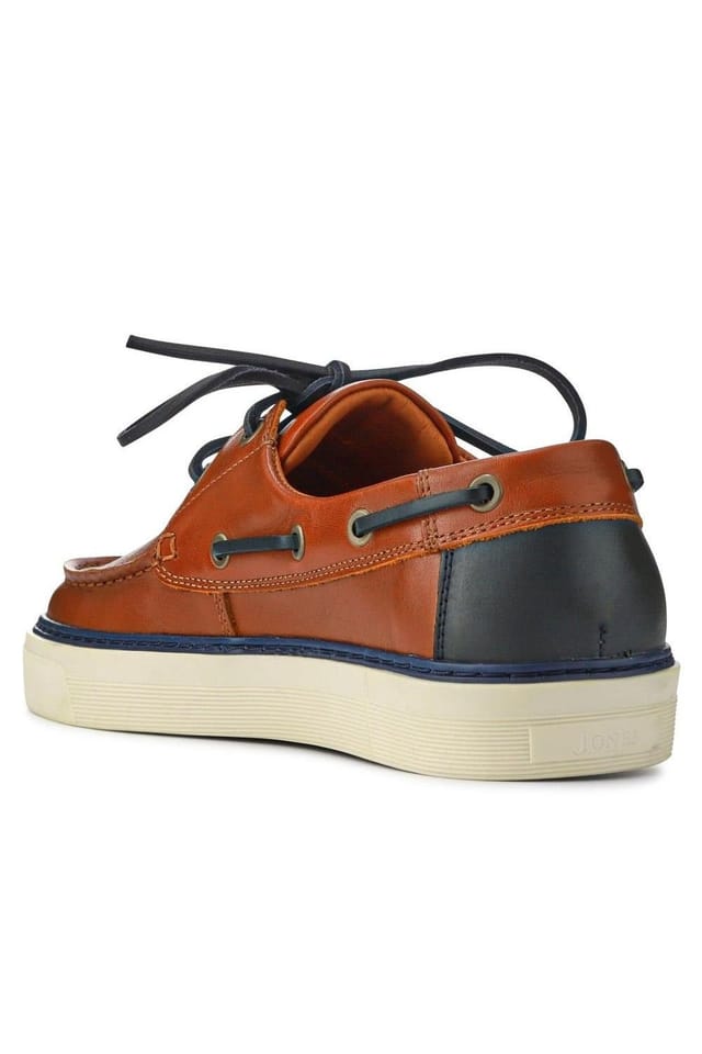 Jones Bootmaker Jones Bootmaker Men's Rhodes Leather Boat Shoes in Tan - 3