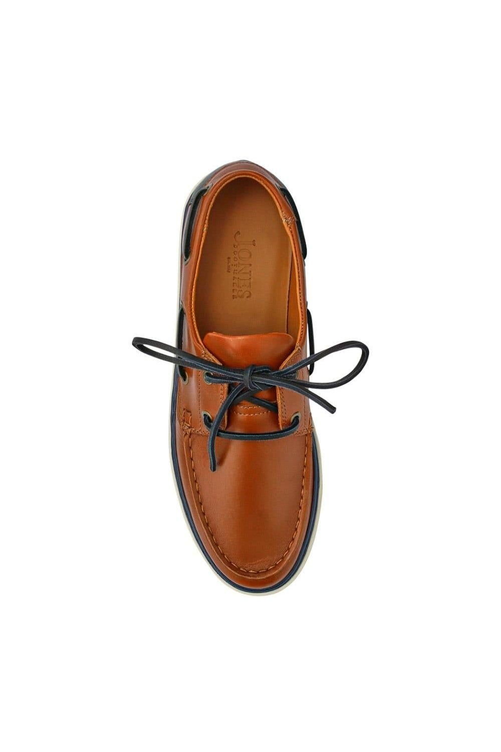 Jones Bootmaker Jones Bootmaker Men's Rhodes Leather Boat Shoes in Tan - 4