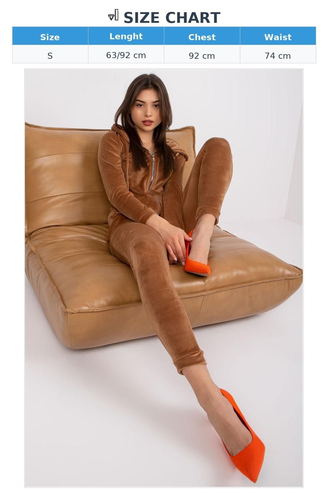 Love Lace Love Lace Women's Velour Zip Hoodie & Jogger Set in Brown - 4