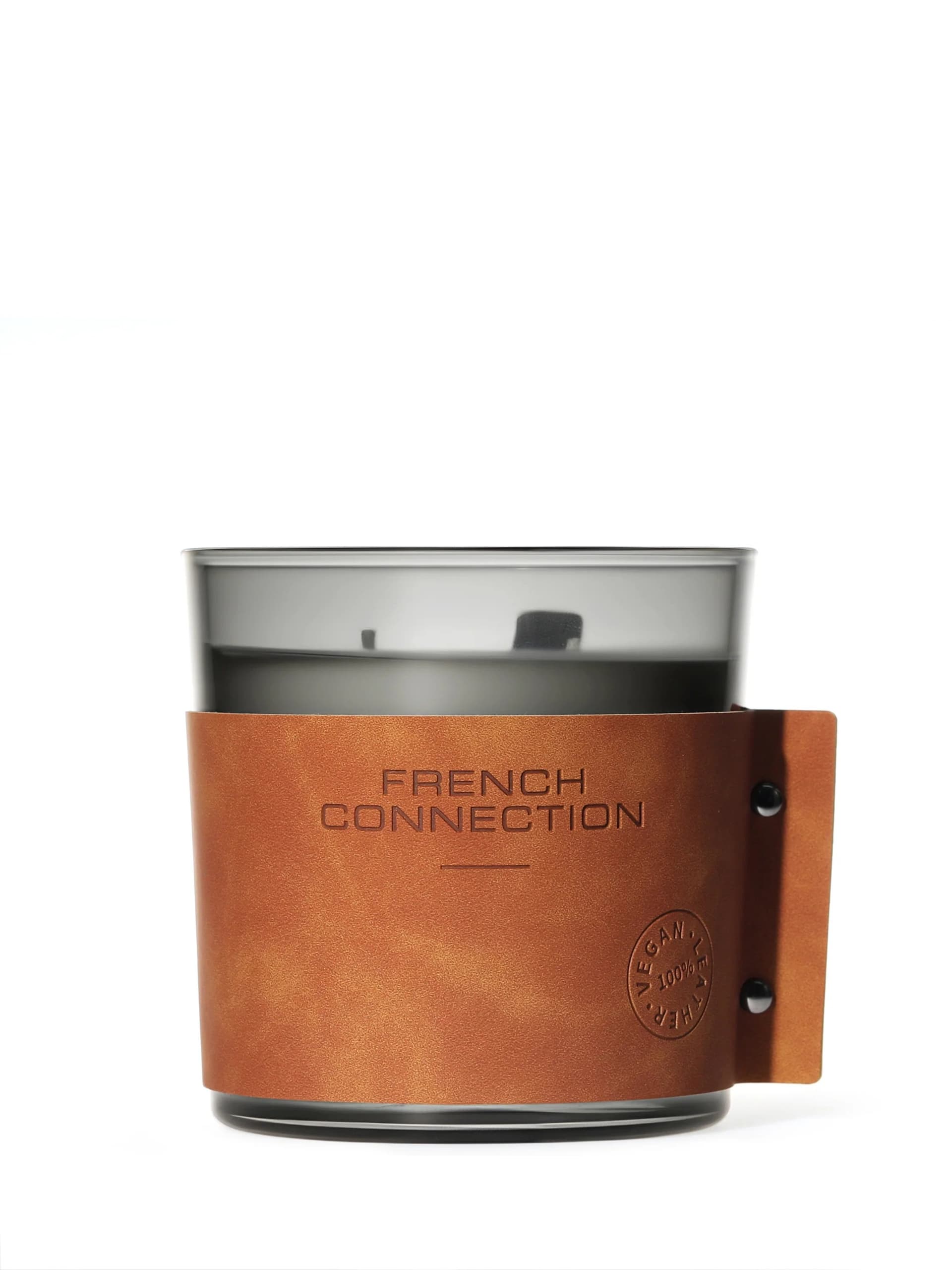 French Connection Sandalwood and Cedar Vegan Leather Candle Sandalwood & Cerdar
