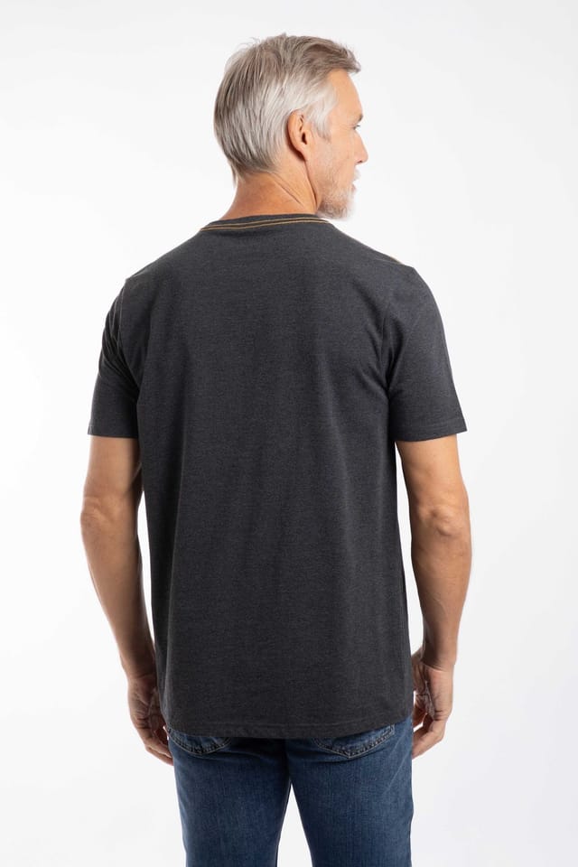 Weird Fish Weird Fish Men's Fish Stamp Front Print Graphic T-Shirt in Charcoal - 3