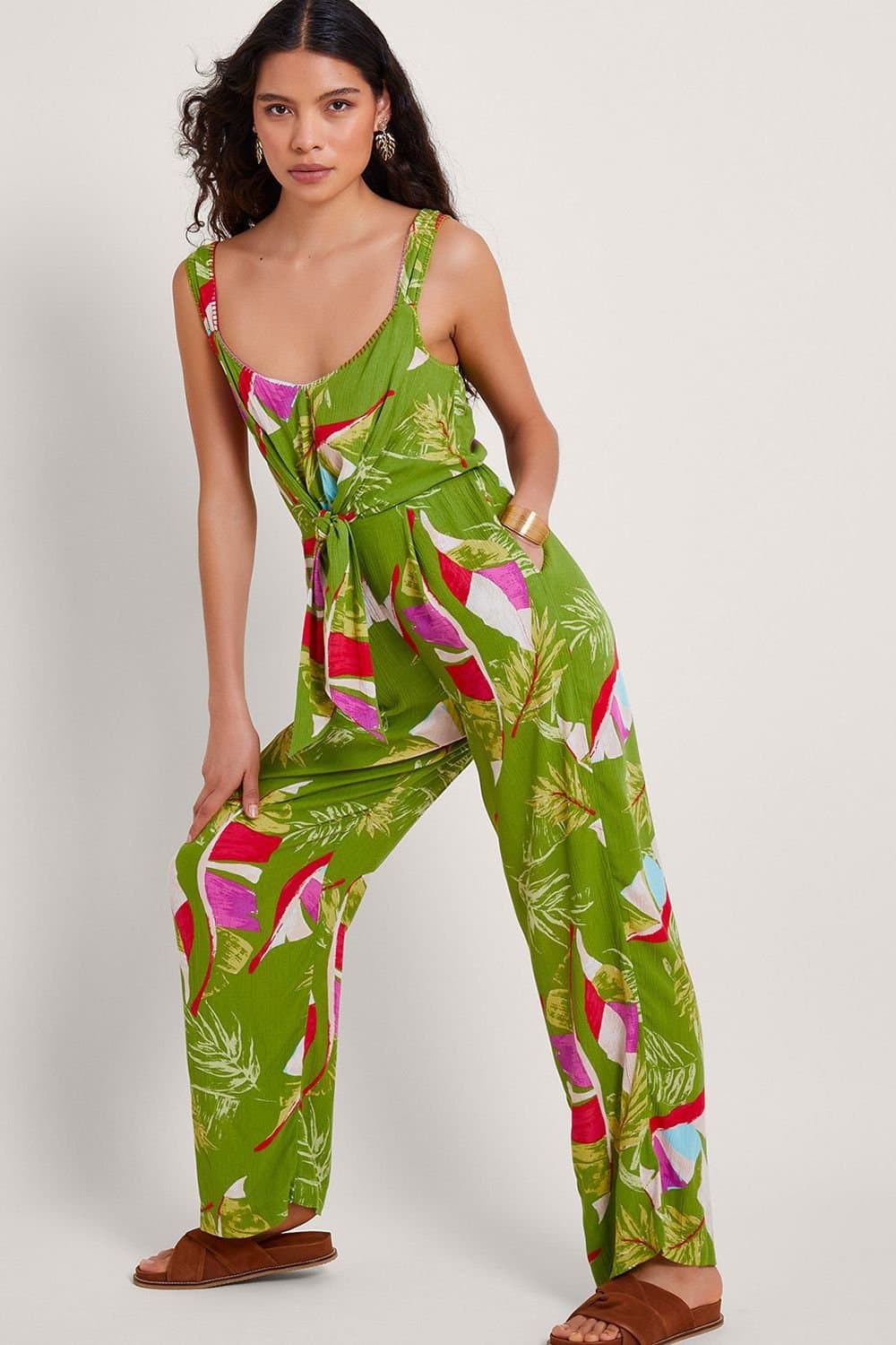 Monsoon Monsoon Women's Amina Floral Jumpsuit Green