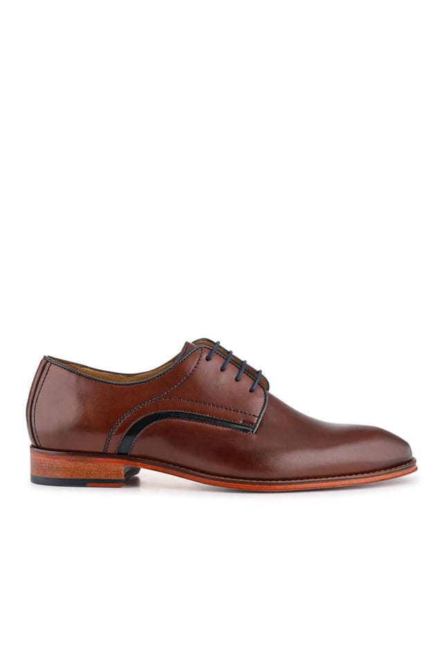 Jones Bootmaker Jones Bootmaker Men's Jammer Smart Leather Lace-Up Shoes in Light Brown - 2