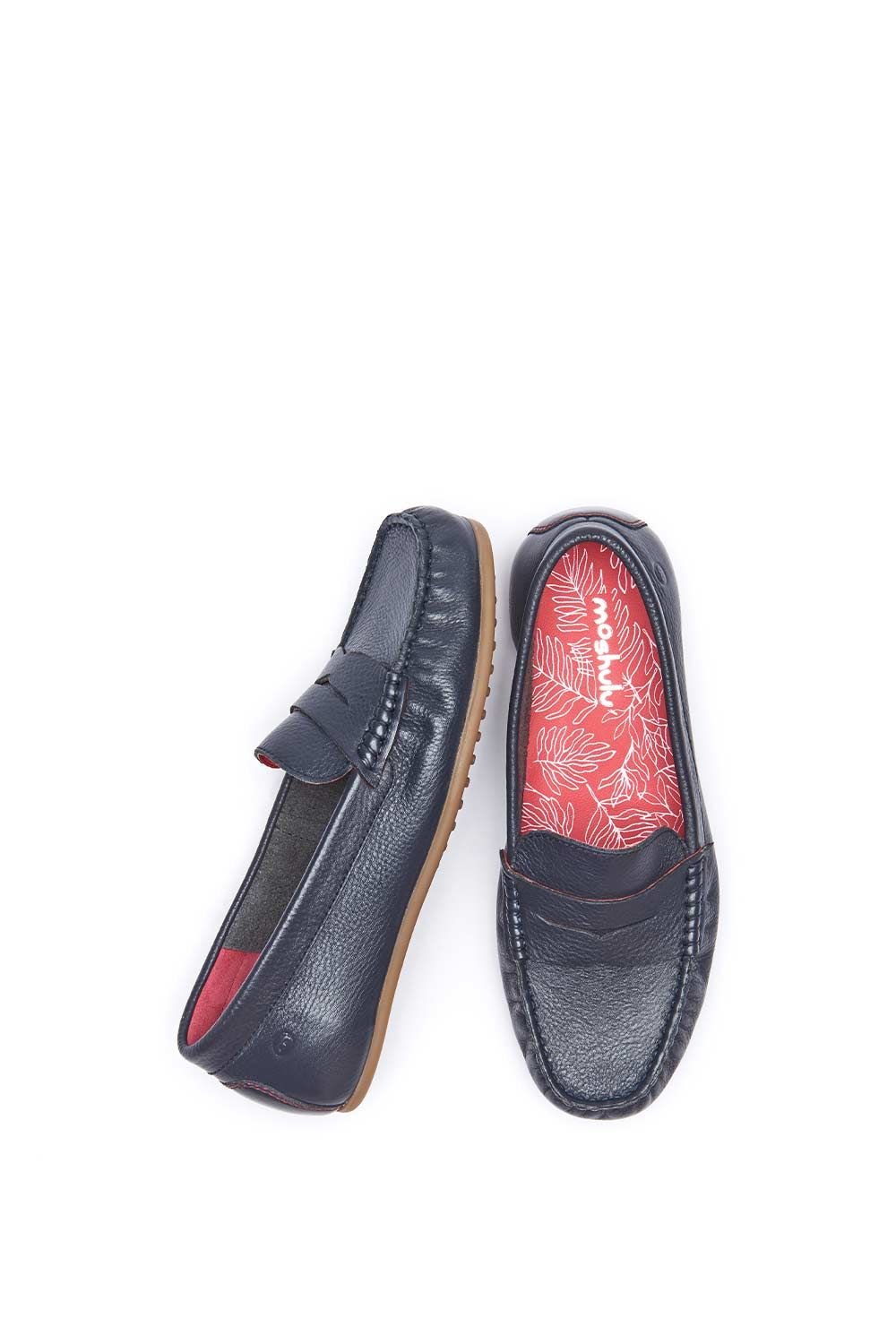 Moshulu Moshulu Women's 'Pipit' Classic Leather Moccasin Loafers in Indigo - 2
