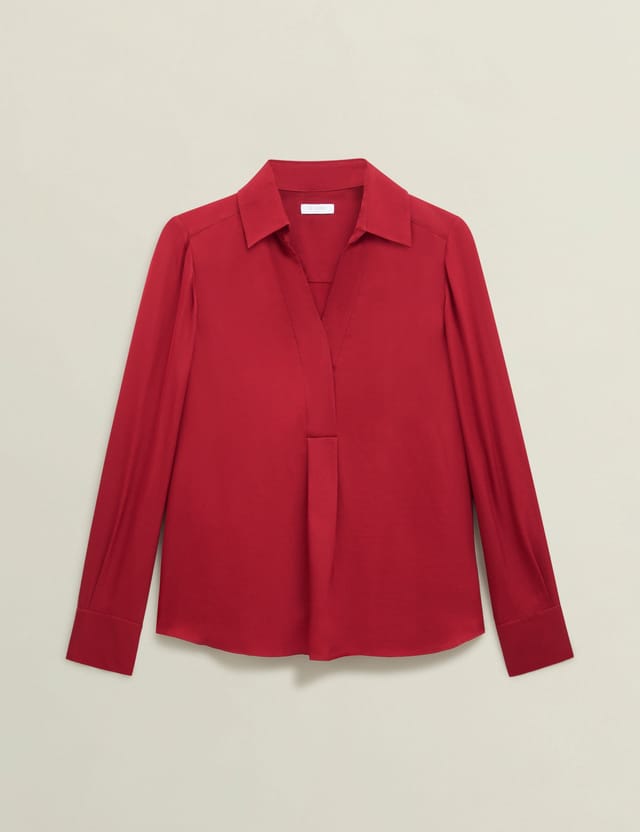 Hobbs London Hobbs London Women's Marie Satin Blouse in Wine - 2