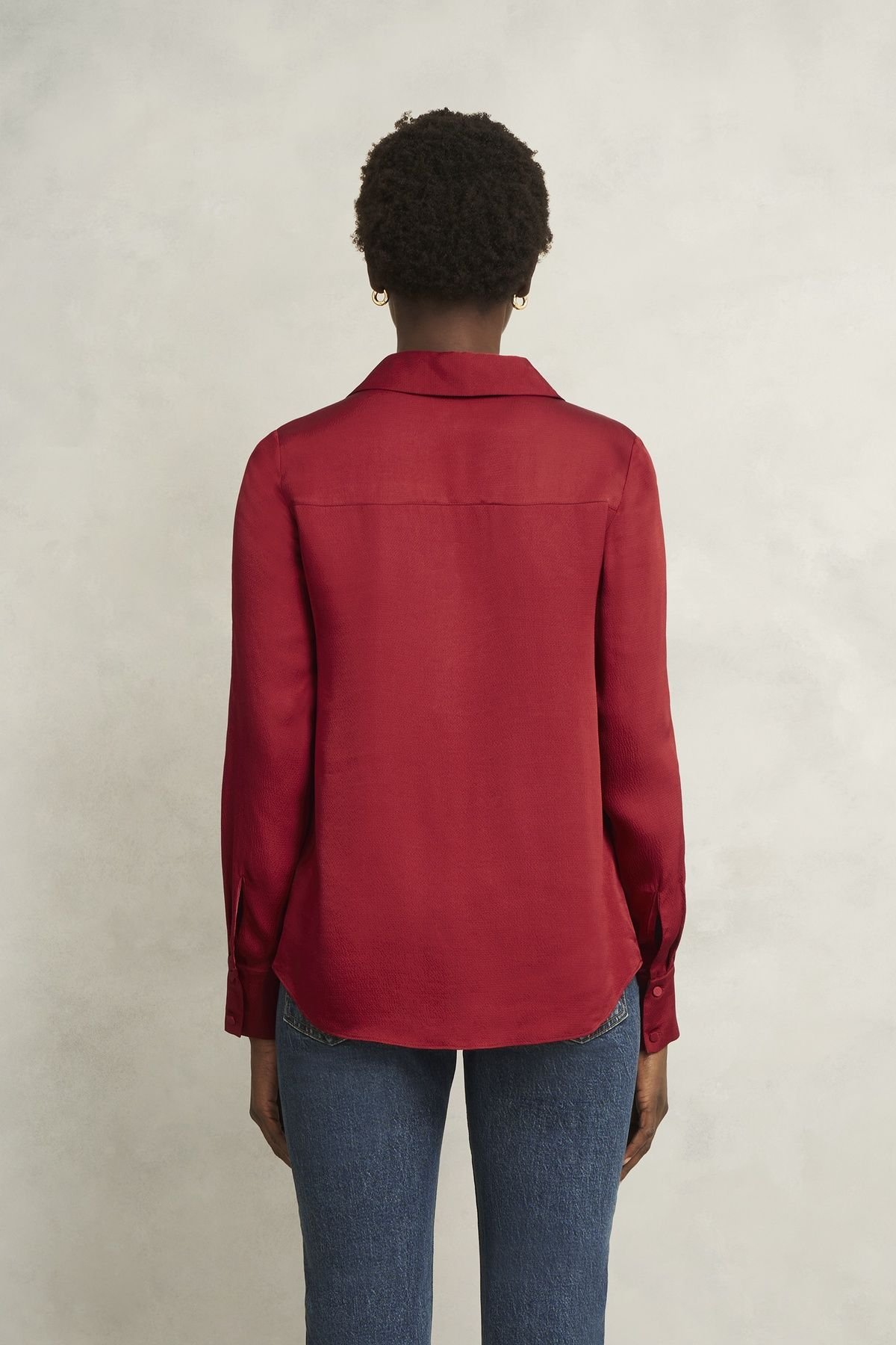 Hobbs London Hobbs London Women's Marie Satin Blouse in Wine - 4