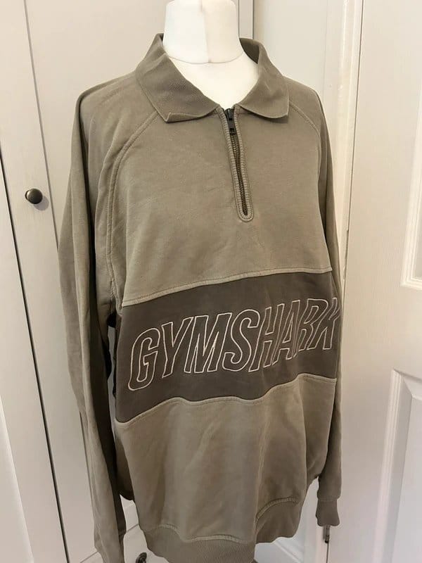Gymshark Khaki Green Oversized Half Zip Sweatshirt