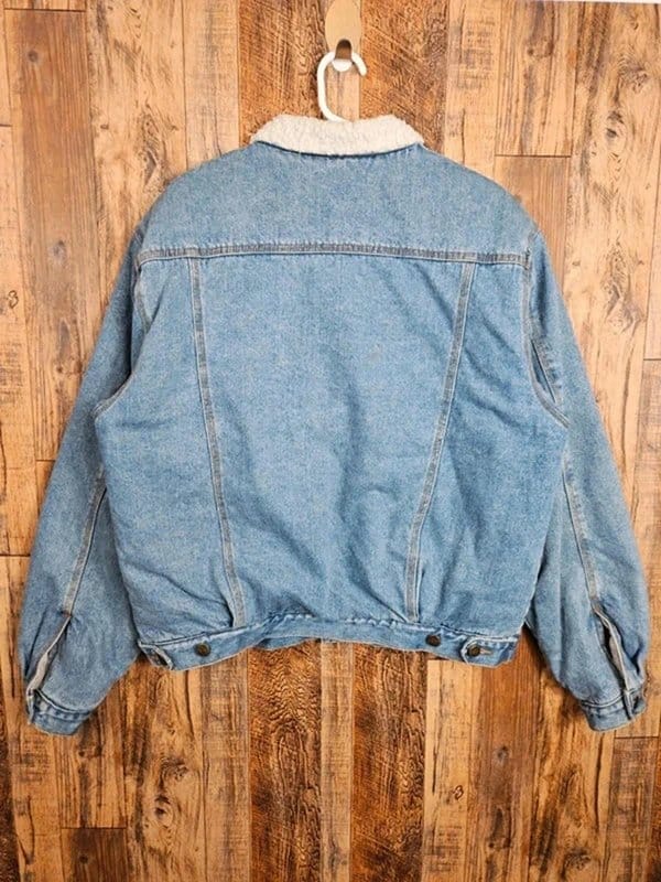 Vintage Trader Jeans Co. Blue Sherpa Lined Denim Jacket - Size L