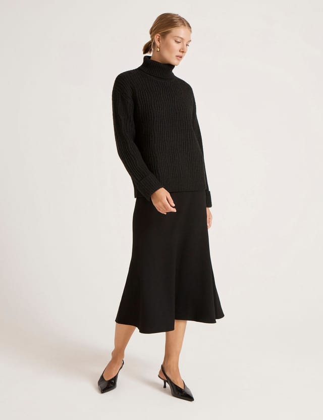 Finery London Finery London Women's Albie Roll Neck Knitted Jumper in Black - 2