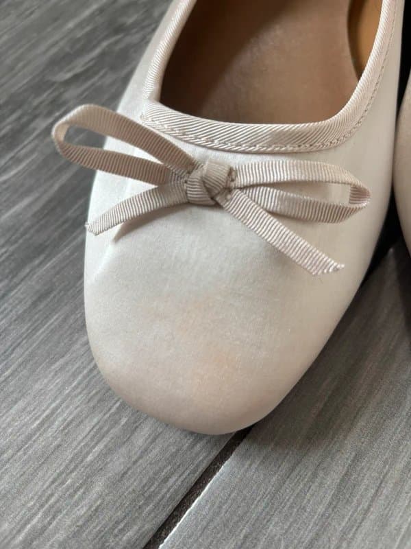 ASOS Cream Satin Ballet Flats