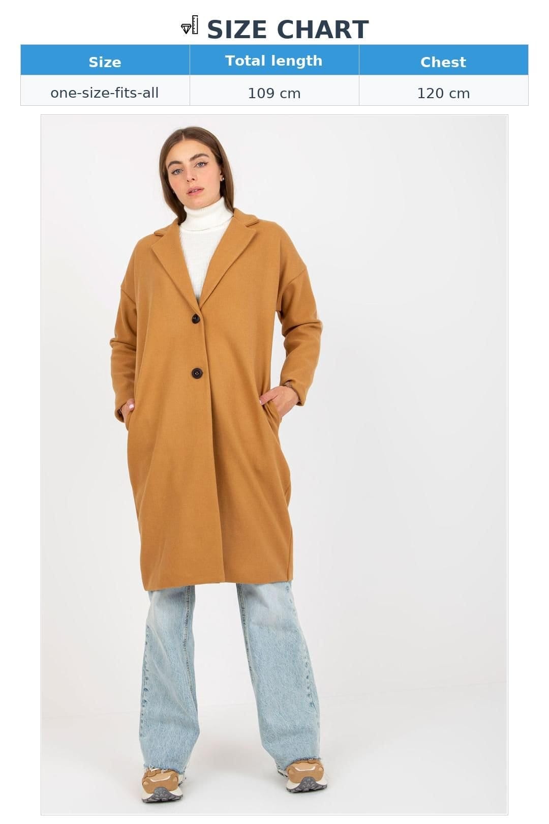 Love Lace Love Lace Women's Single Breasted Lined Wool Coat with Pockets in Brown - 4