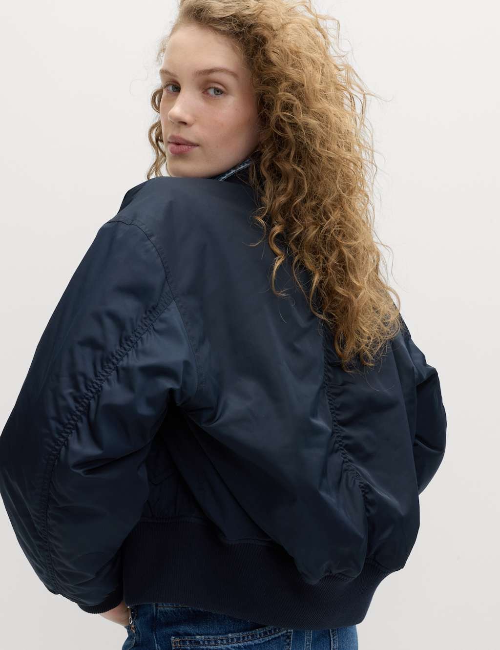 Marks & Spencer M&S Flight Bomber Jacket Midnight Navy - 4