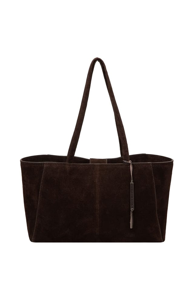 Cultured London Cultured London Women's 'Matilde' Suede Handbag in Dark Brown - 2