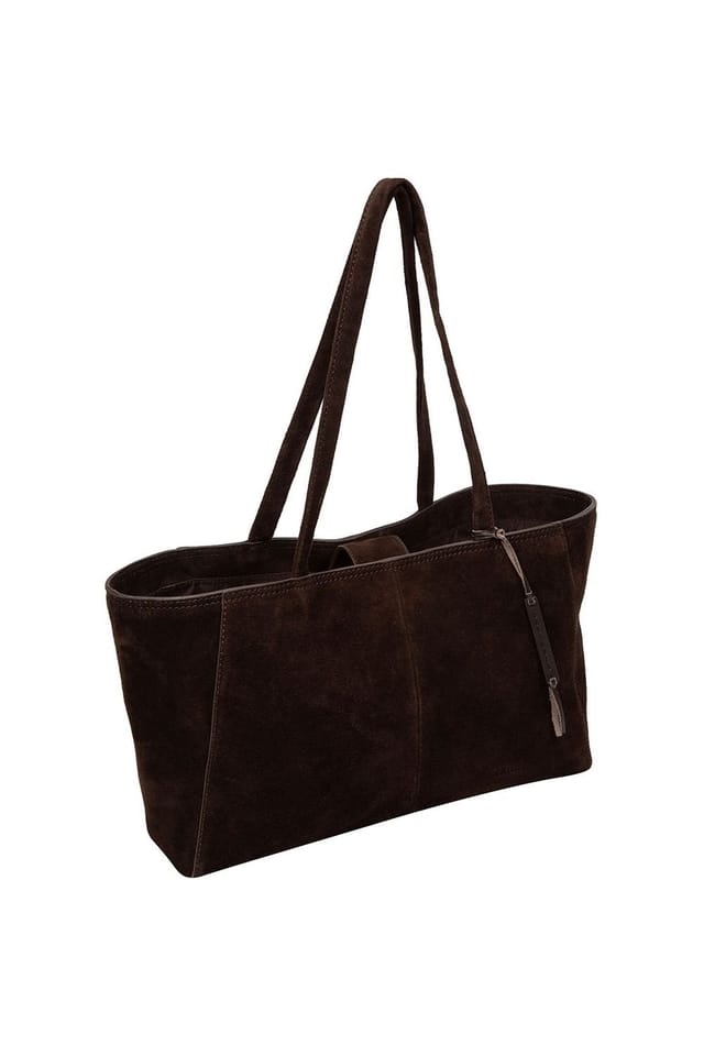 Cultured London Cultured London Women's 'Matilde' Suede Handbag in Dark Brown - 3