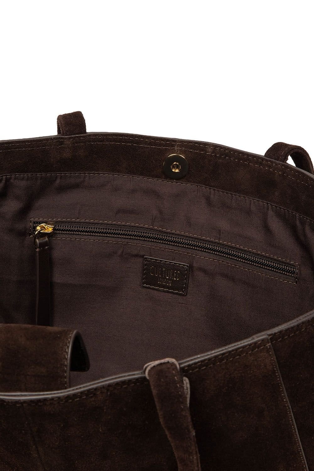 Cultured London Cultured London Women's 'Matilde' Suede Handbag in Dark Brown - 4