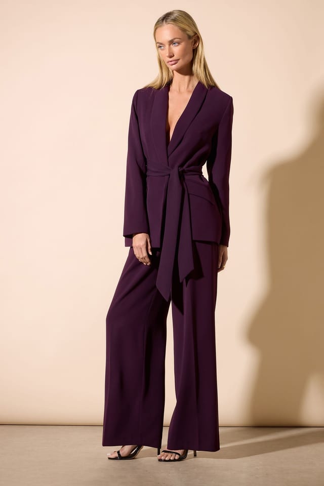 Star By Julien Macdonald Star by Julien Macdonald Women's Tailored Belted Blazer Jacket in Purple - 3