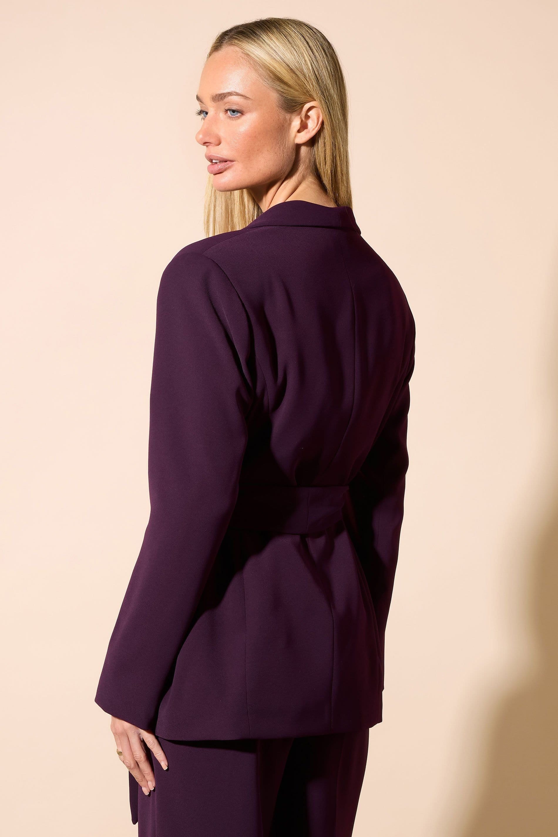 Star By Julien Macdonald Star by Julien Macdonald Women's Tailored Belted Blazer Jacket in Purple - 4