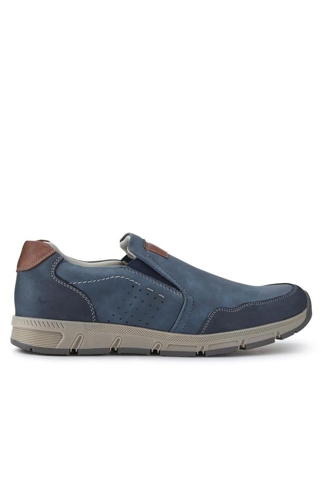 Pavers Pavers Men's Wide Fit Casual Slip-On Trainers in Navy - 2