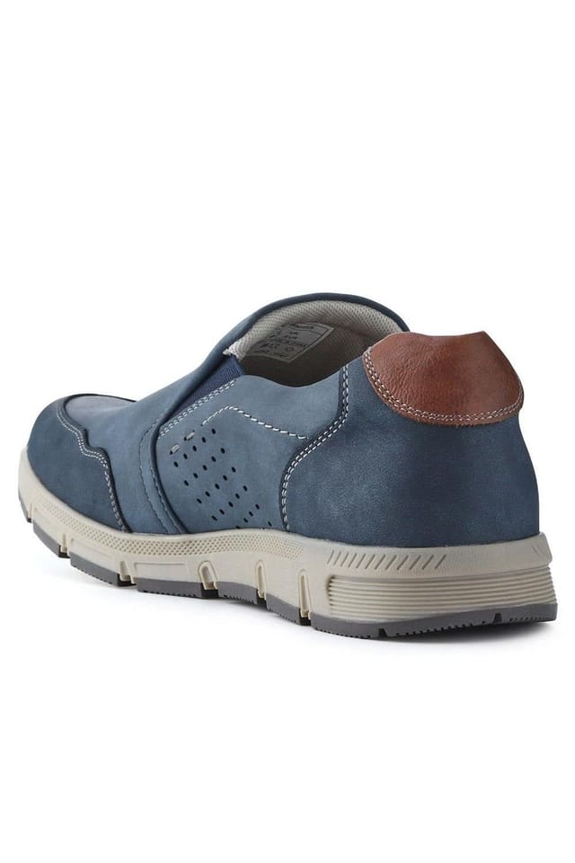 Pavers Pavers Men's Wide Fit Casual Slip-On Trainers in Navy - 3