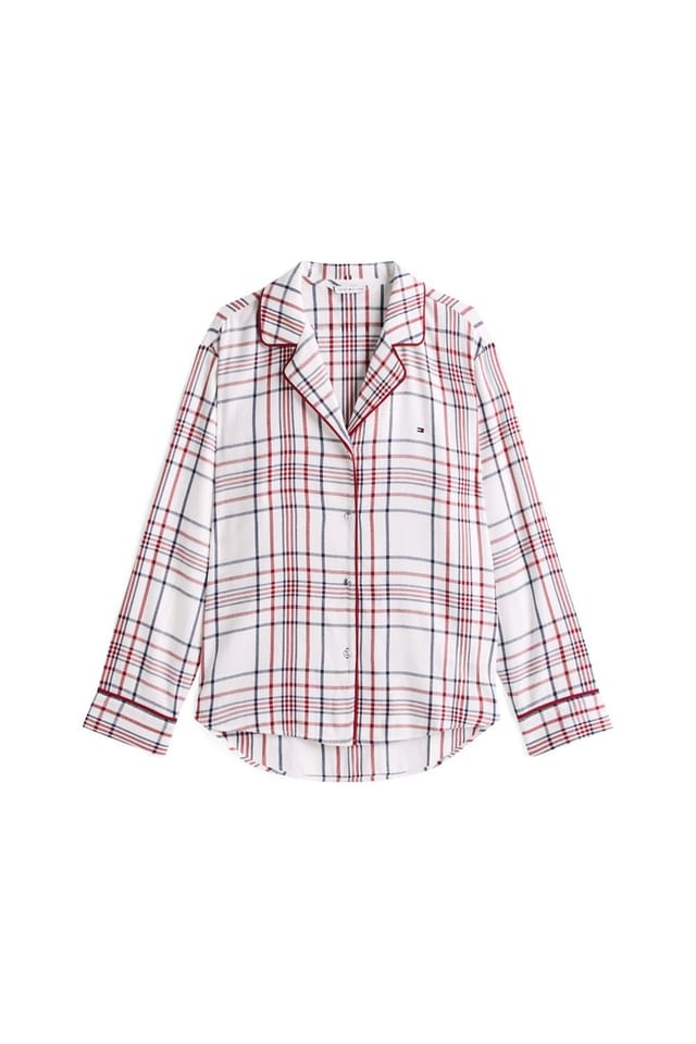 Tommy Hilfiger Tommy Hilfiger Women's Ess. Sleep Gift LS Flannel Shirt Set w. Slipper City Plaid/Ivory - 3