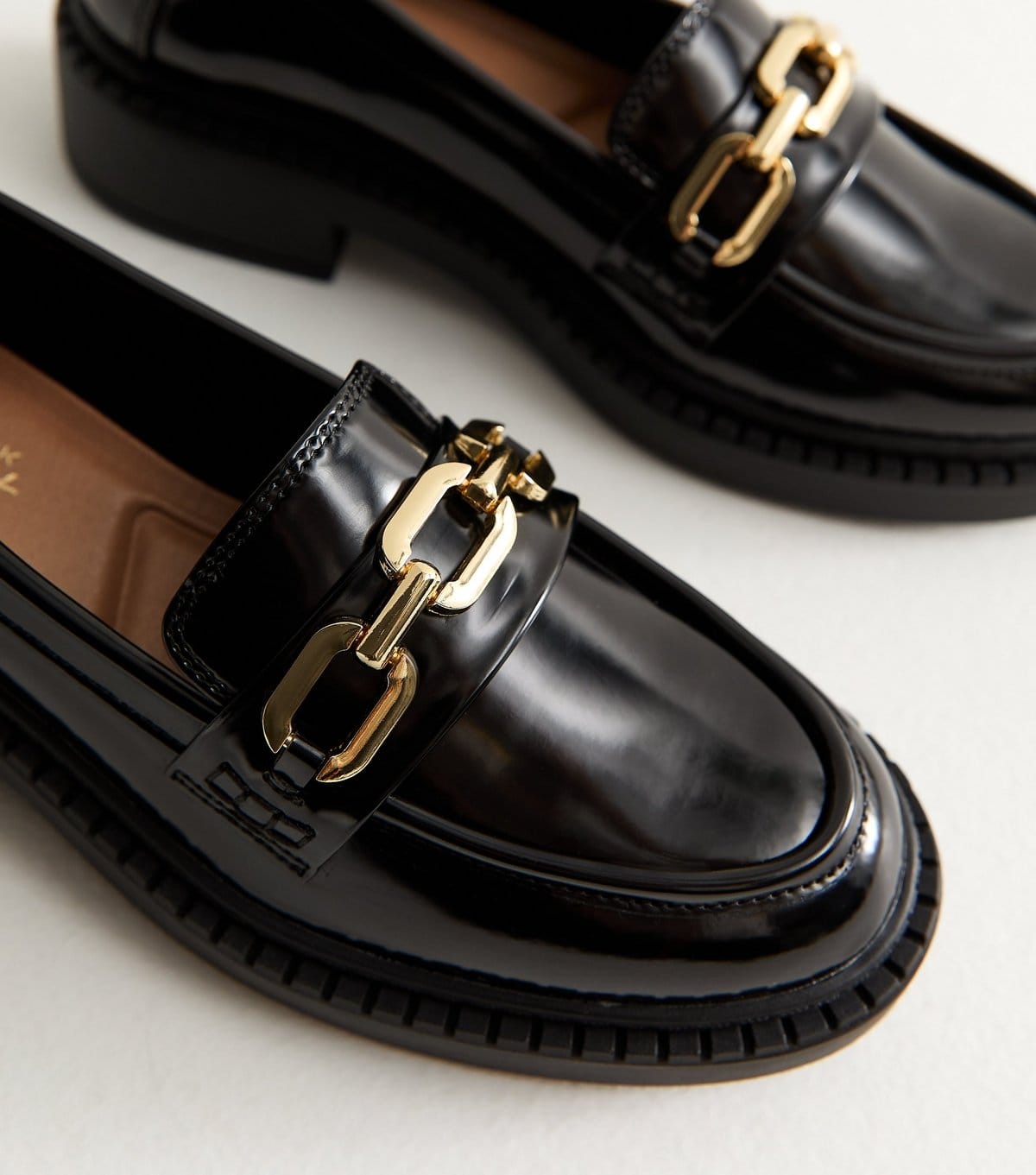 New Look Women's Black Faux Leather Chunky Loafer Vegan New Look - 4