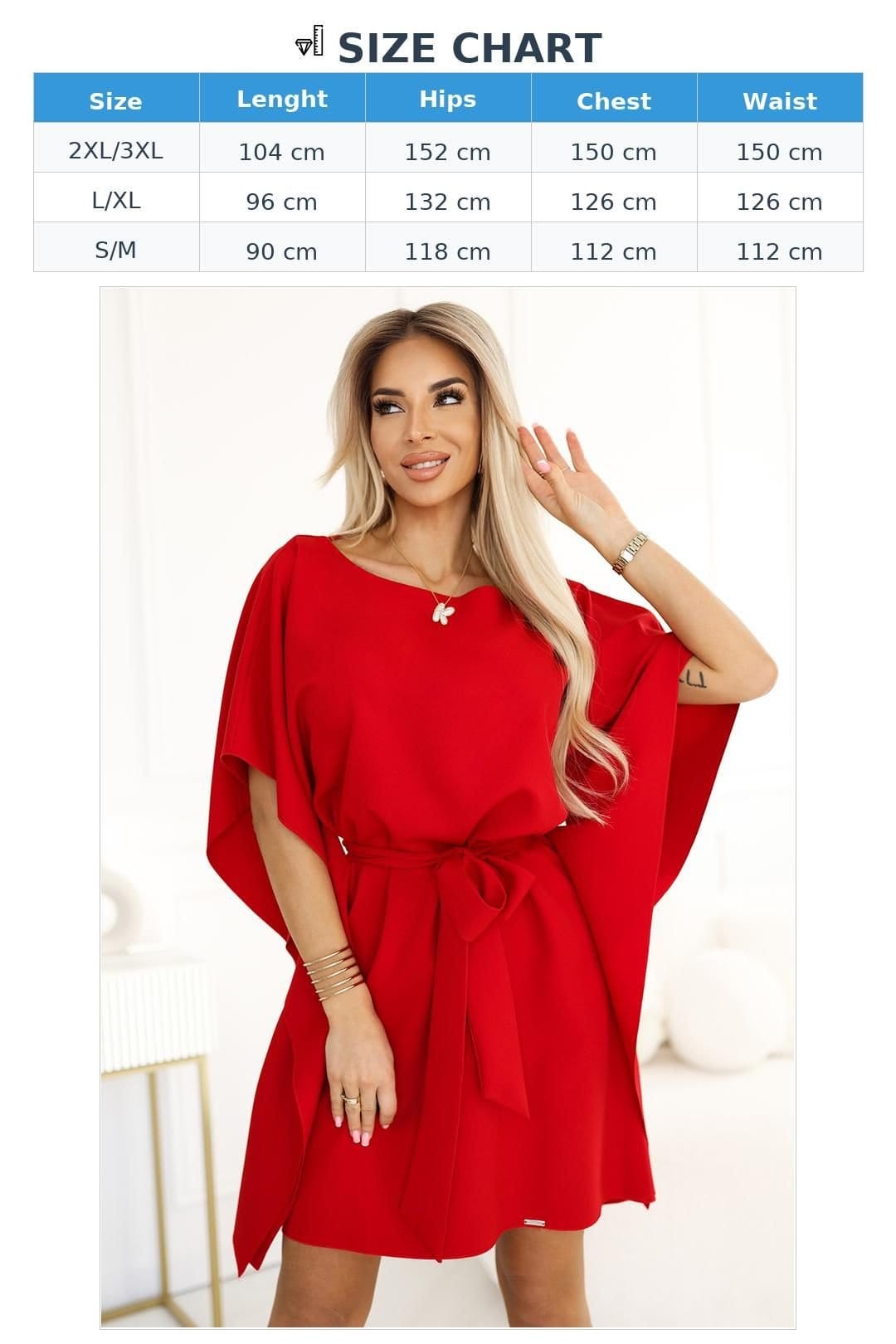 Love Lace Love Lace Women's Red Butterfly Shift Dress with Belt - 4