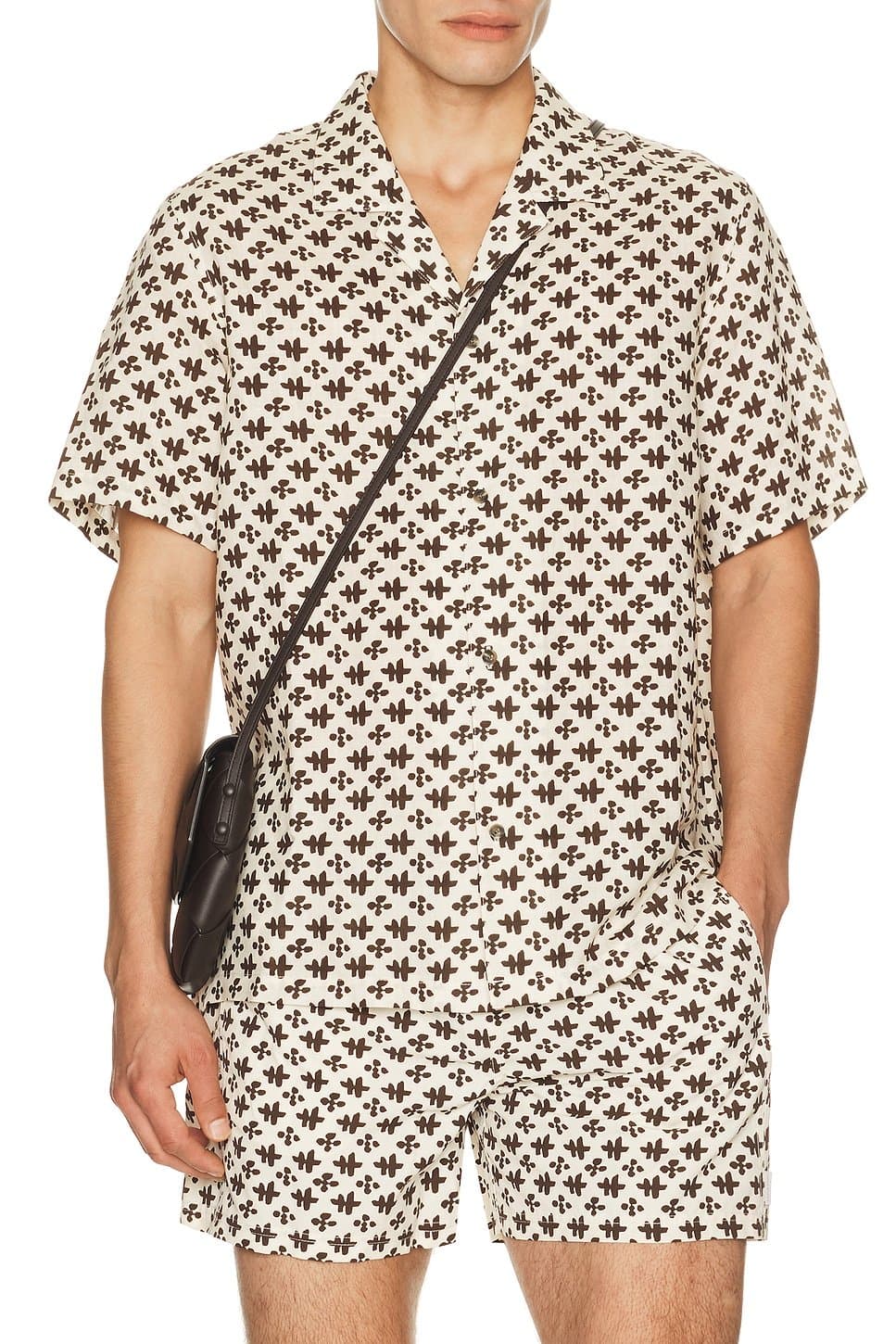 revolve Alex Printed Short Sleeve Linen Shirt