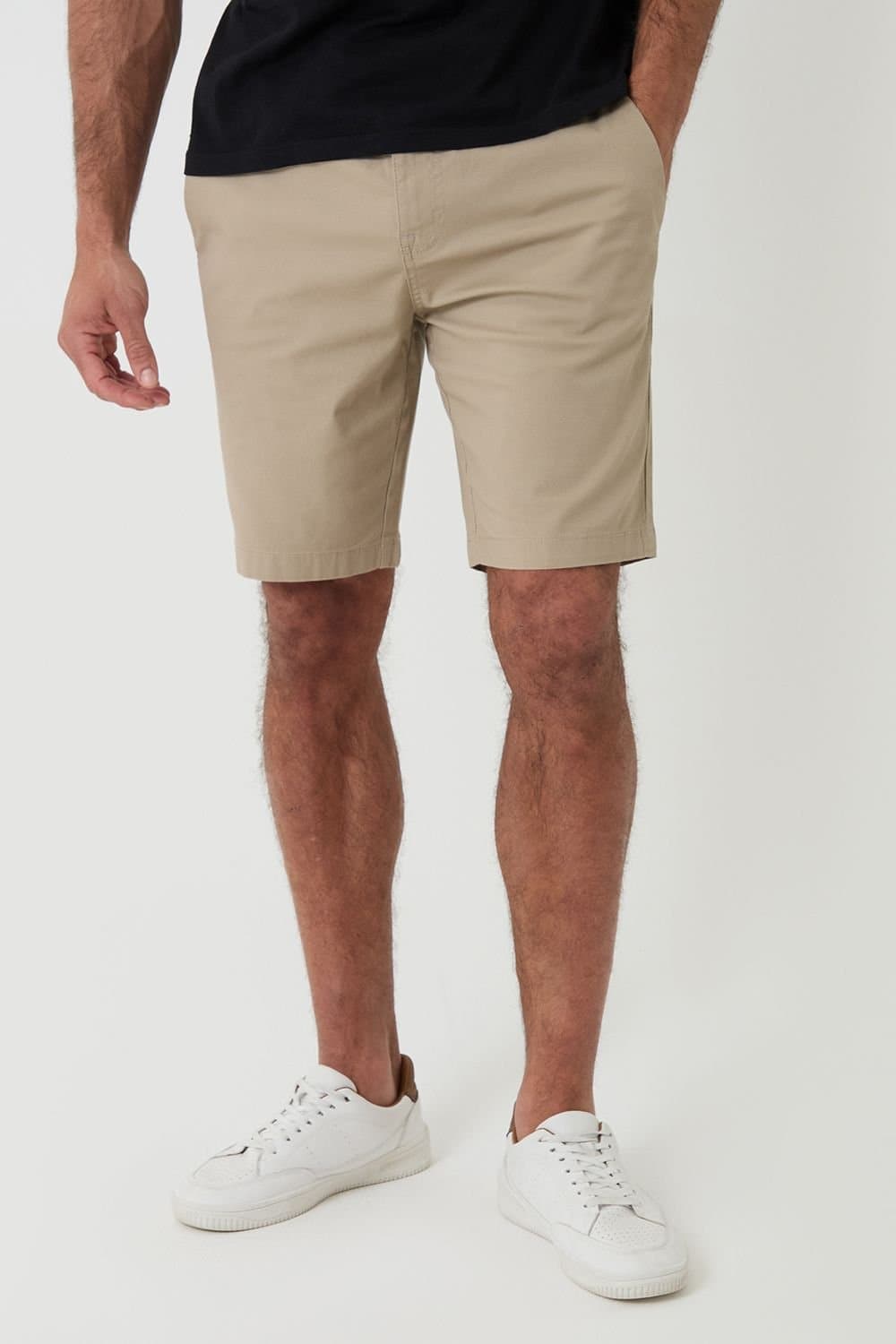 Threadbare Threadbare Men's Elasticated Waist Stretch Chino Shorts in Stone