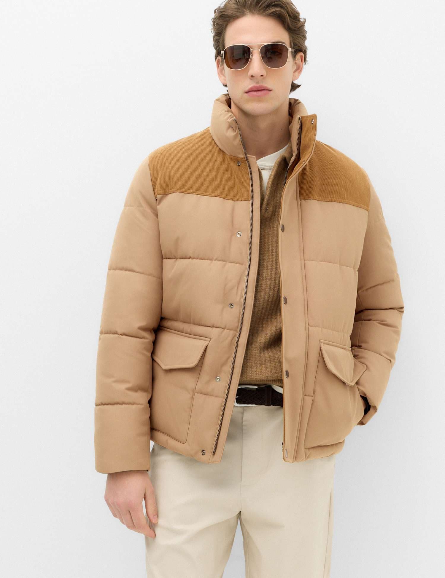 Marks & Spencer M&S Quilted Puffer Jacket with Thermowarmth Butterscotch