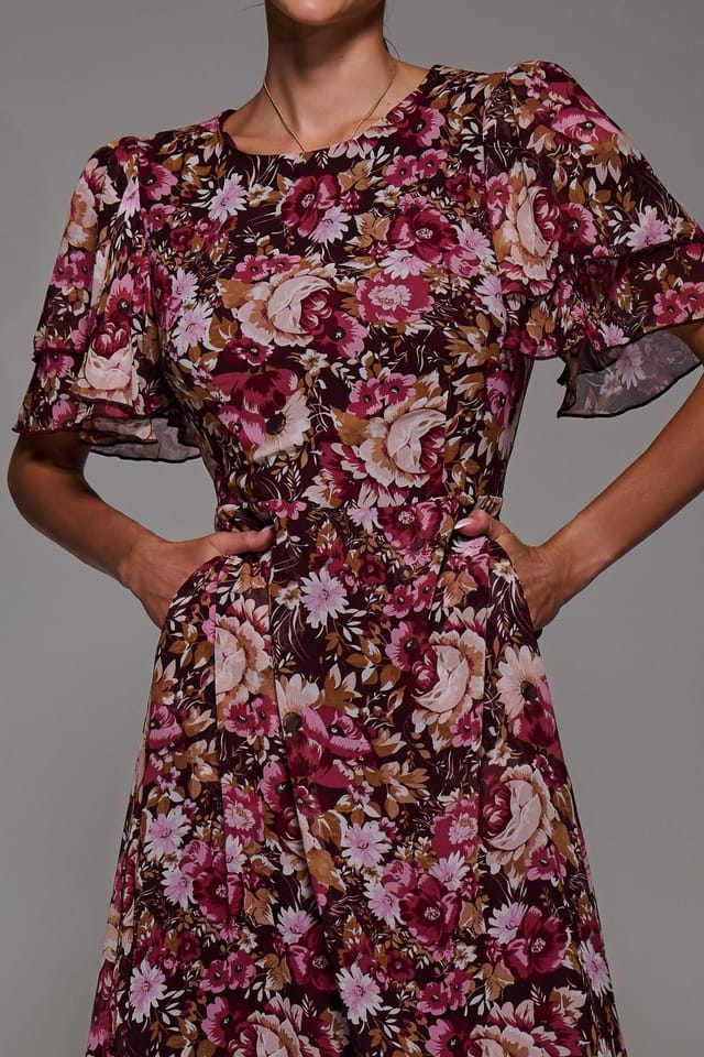 Jolie Moi Jolie Moi Women's Frill Detail Chiffon Midaxi Dress - 3
