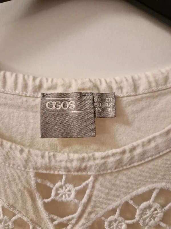 ASOS Asos tshirt size 20 with floral cut out embroidery