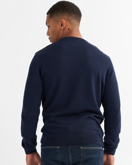 Alse Studio Alse Studio Men's Premium Quality 100% Cotton Crew Neck Long Sleeve Jumper in Navy - 3