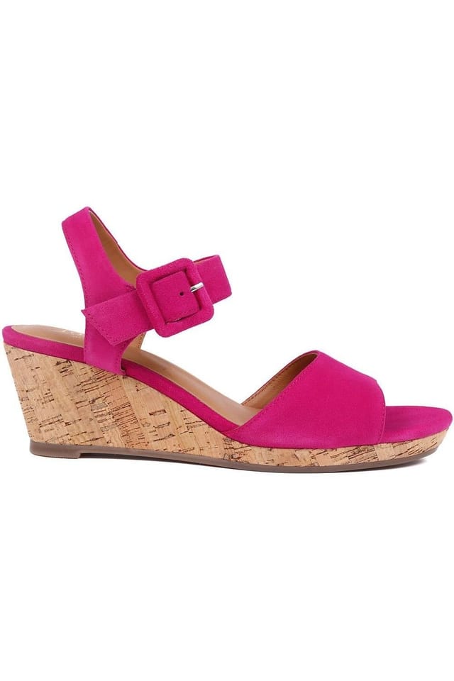 Jones Bootmaker Jones Bootmaker Women's Grazina Leather Wedges in Bright Pink - 2