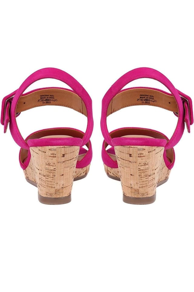 Jones Bootmaker Jones Bootmaker Women's Grazina Leather Wedges in Bright Pink - 3