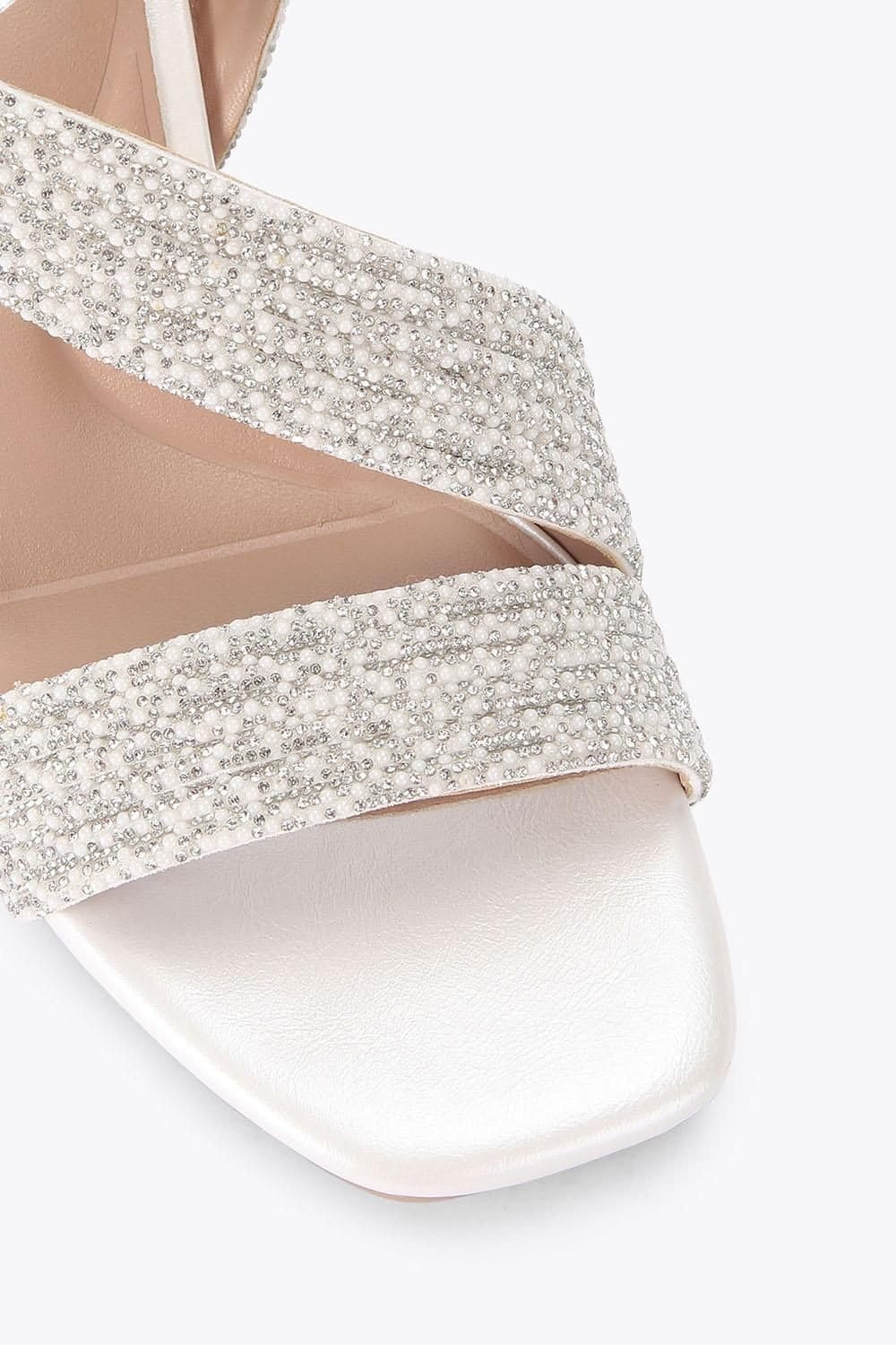 Carvela Carvela Women's 'Gala Block Jewel Wide Fit' Fabric Heels in White - 4