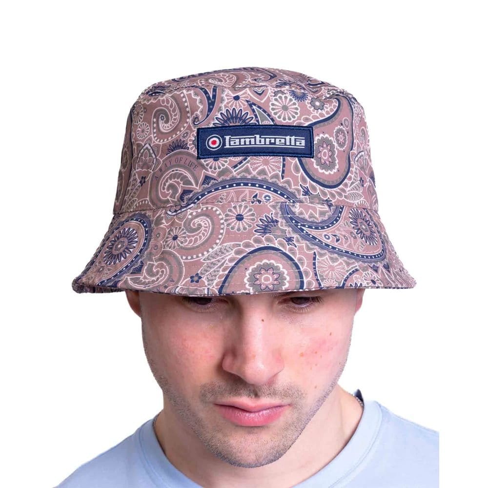 Lambretta Lambretta Men's Paisley Logo Bucket Hat in Mid Grey - 4