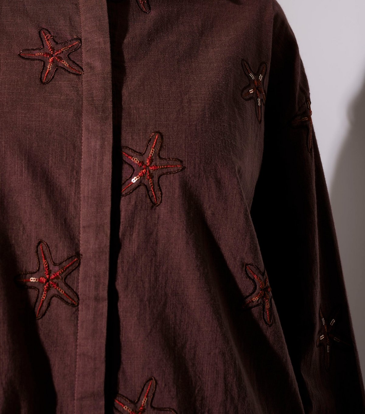 South Beach Women's Brown Starfish Embroidered Shirt South Beach New Look - 3