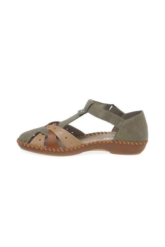 Rieker Rieker Women's 'Maria' T-Bar Sandals in Olive - 2