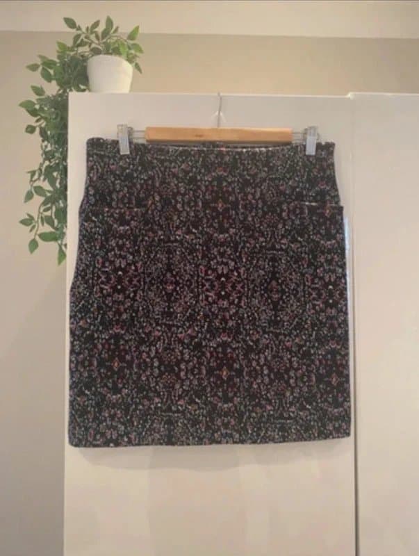 FatFace FatFace Patterned Skirt • Size 12 • Pockets • Gold Fleck