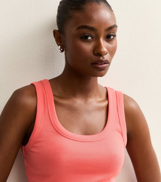 New Look Women's Dark Coral Wide Trim Scoop Vest Top New Look - 3