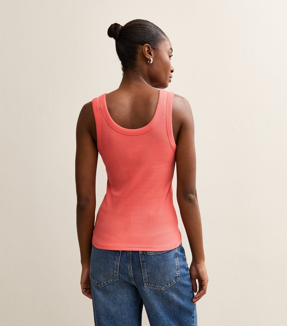 New Look Women's Dark Coral Wide Trim Scoop Vest Top New Look - 4