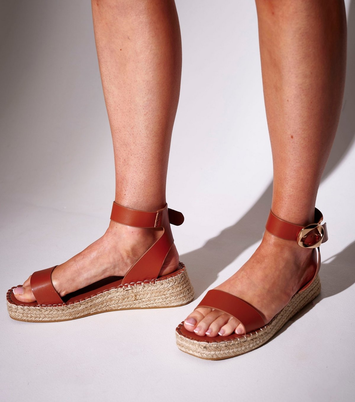 South Beach Women's Tan Faux Leather Espadrille Wedge Sandals South Beach New Look - 2