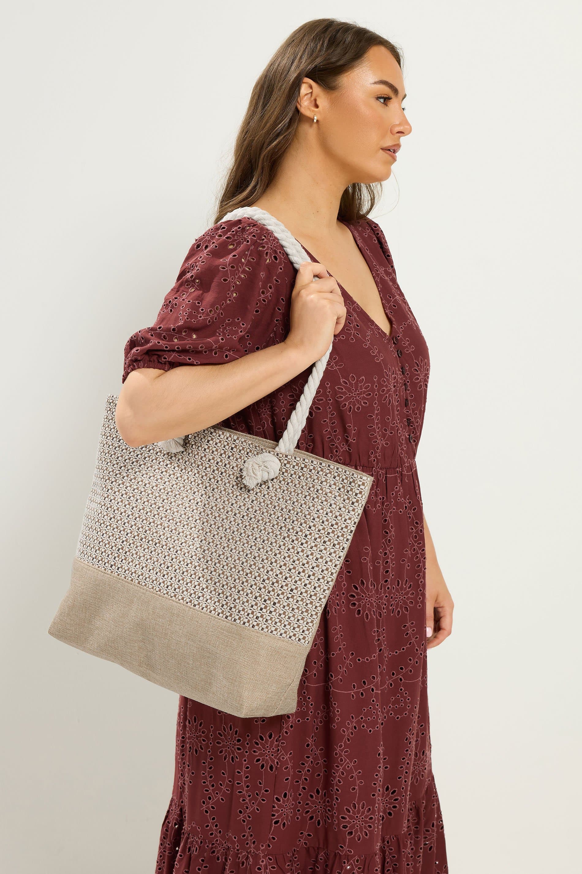 Yours Brown Tweed Look Tote Bag