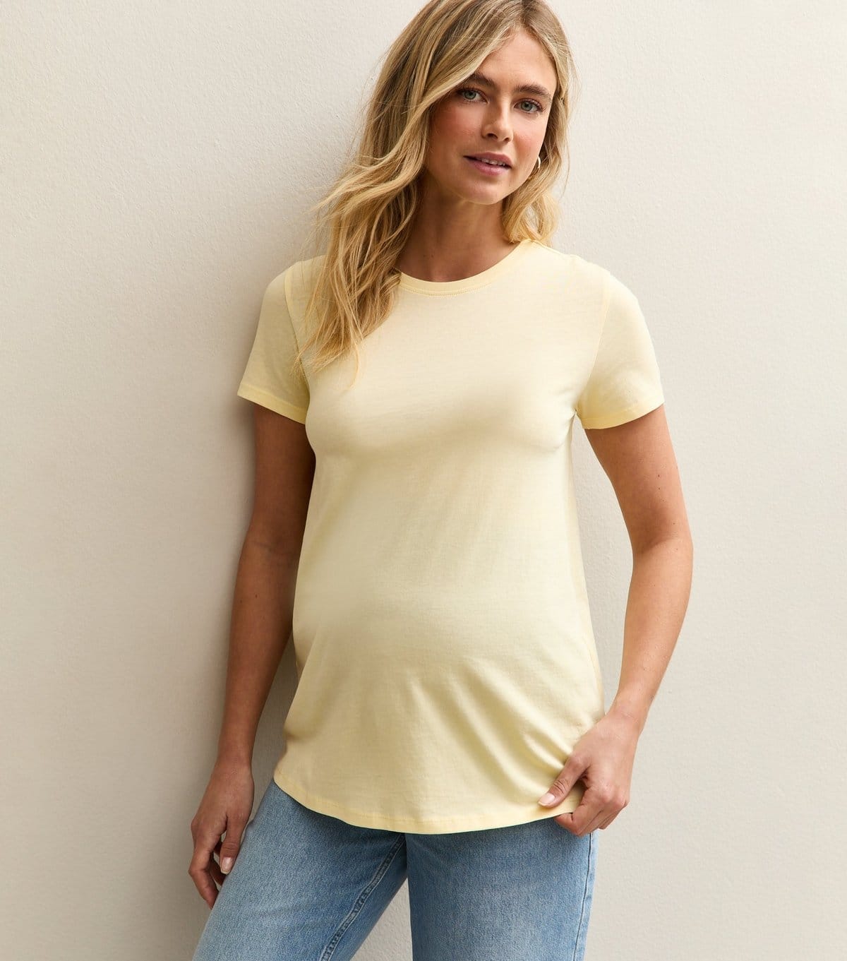 New Look Maternity Light Yellow Crew Neck T-Shirt